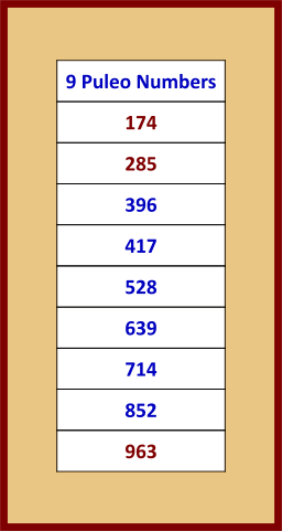 9 puleo numbers w256